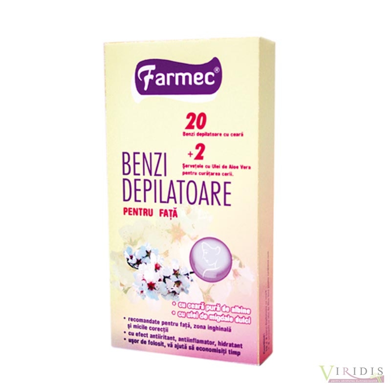 Benzi Depilatoare Pentru Fata x 20 Benzi FARMEC